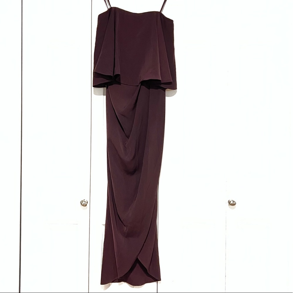 Shona Joy Deep maroon sleeveless dress